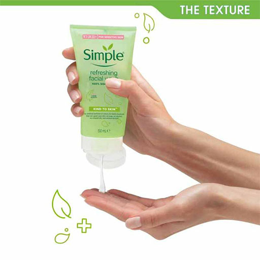 Simple non-comedogenic skincare products, facial wash