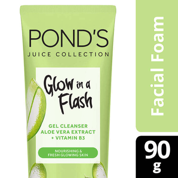 Pond's Juice Collection Glow In A Flash Facial Cleanser, Aloe Vera Extract