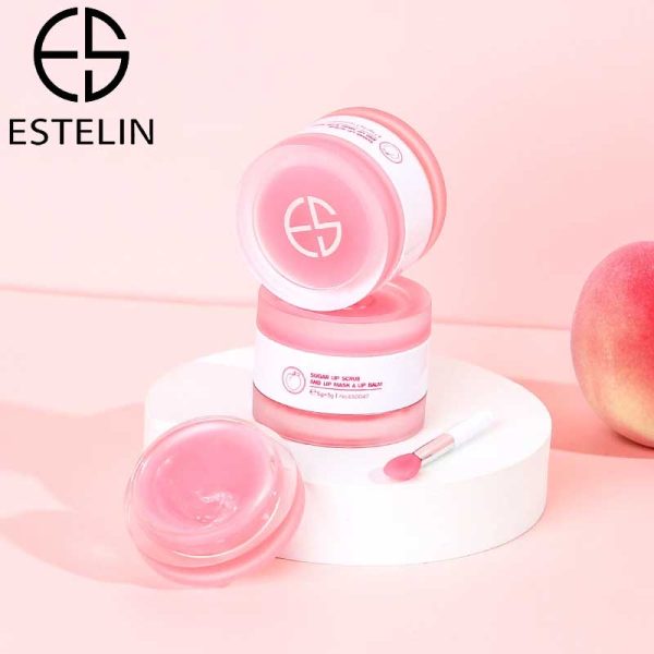 ESTELIN Peach Sugar Exfoliating Hydrating 3in1 Lip Care Set