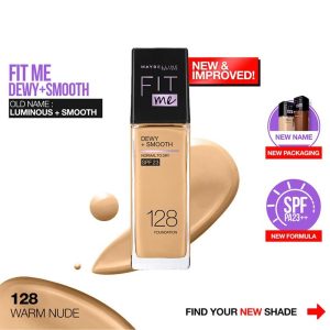 Maybelline Fit Me Dewy + Smooth Liquid Foundation SPF 23 - 128 Warm Nude