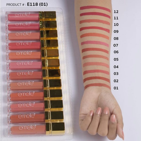 Emelie Cosmetics 24 Hours Long Lasting Liquid Matte Pack 12