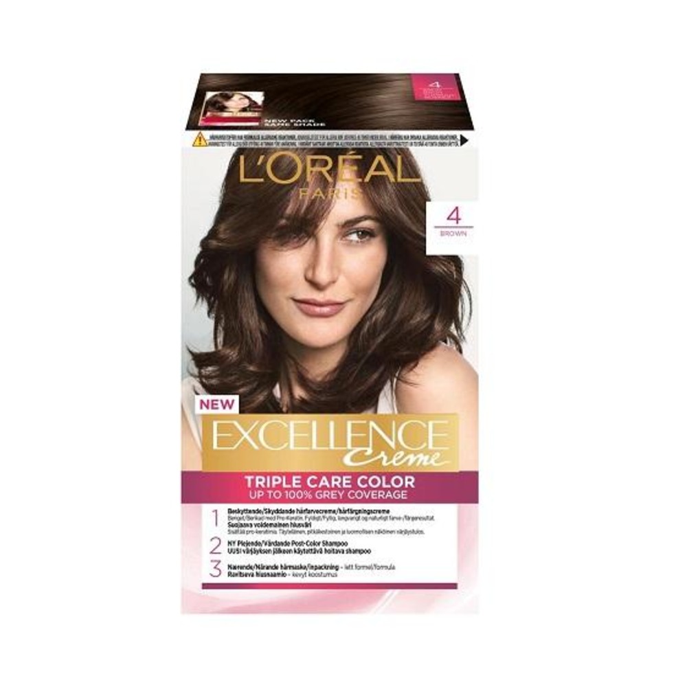 L'Oreal Paris Excellence Creme Hair Colour - 4 Brown - Eshaistic.pk